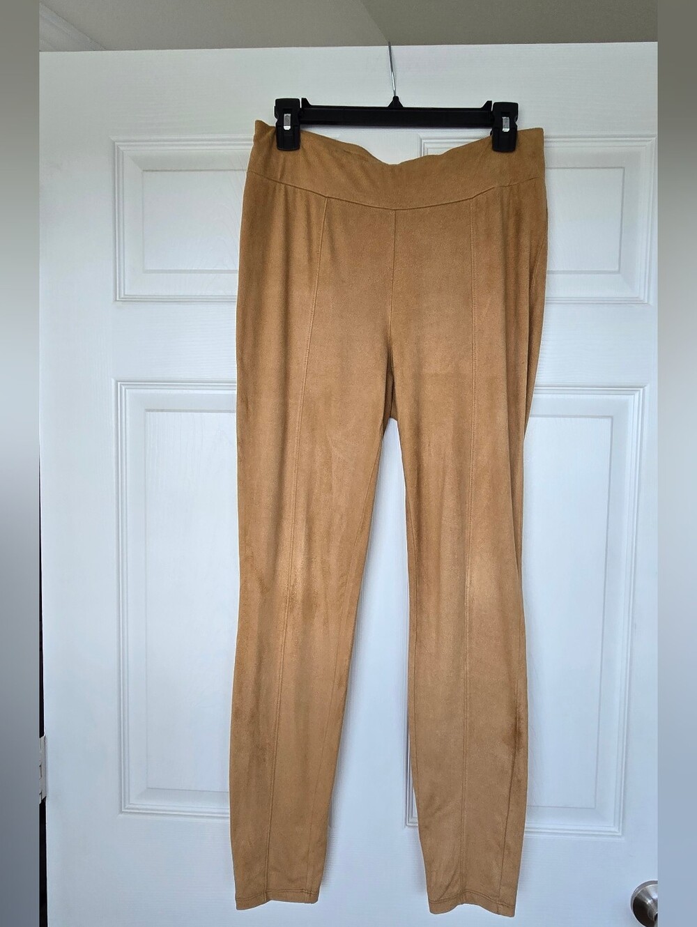 Kensie Faux Suede Leggings Pants Tan Camel Brown Stretchy Size Medium M 10
